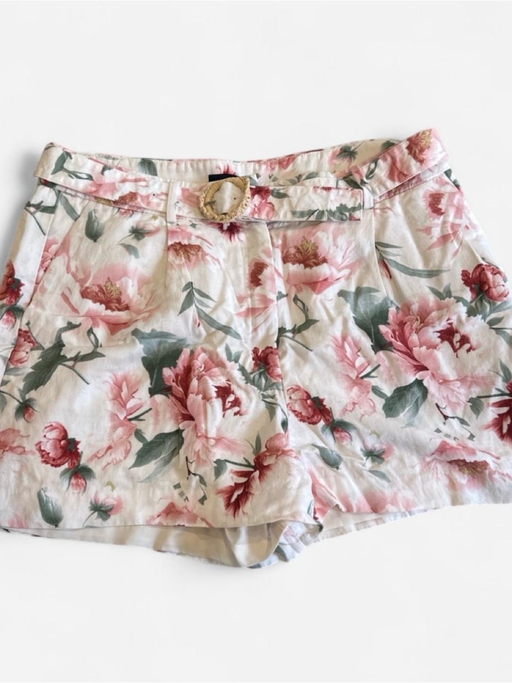 Express Pink Floral High-Waist Shorts